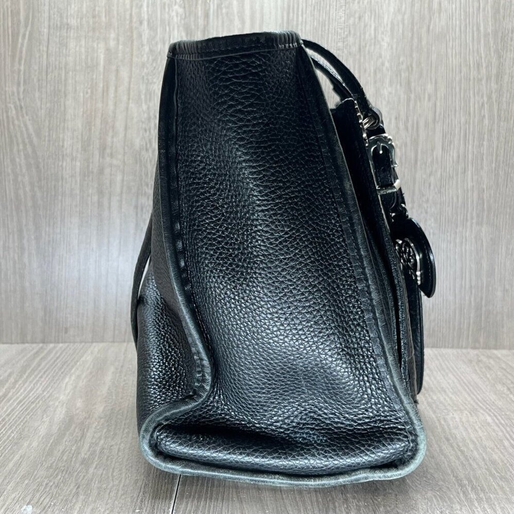 Brighton Womens Handbag Embossed Crocodile Leather Satchel Shoulder Bag Black - Picture 2 of 12